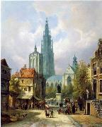 European city landscape, street landsacpe, construction, frontstore, building and architecture.073 unknow artist